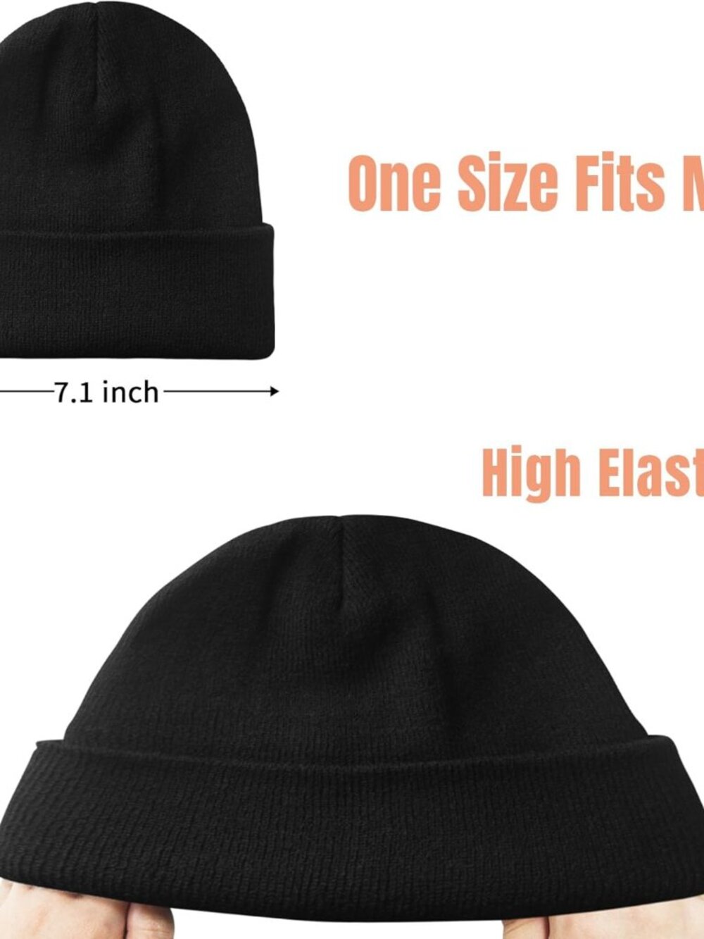 Unisex Beanie for Men and Women Knit Hat Winter Beanies - Picture 7 of 7